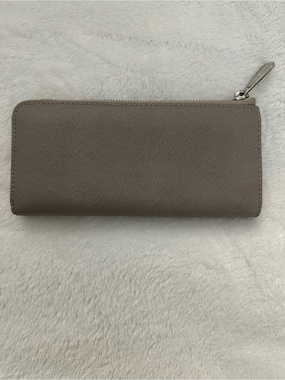 Michael Kors Grey Zip-Around Saffiano Wallet